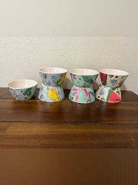 Patina Vie Bamboo Floral & Fruit Tidbit Bowls